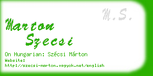 marton szecsi business card